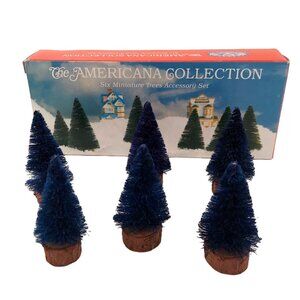 Liberty Falls Americana Collection 6 Miniature Trees Blue Christmas Bottle Brush